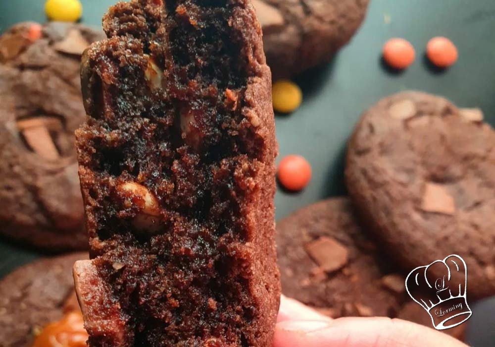 Cookies au chocolat noir et beurre de cacahuete